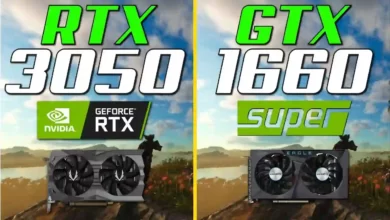 مقایسه کارت گرافیک RTX 3050 و GTX 1660 Super