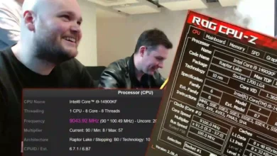 پردازنده Core i9-14900K رکورد فرکانس 9.1 گیگاهرتز را شکست