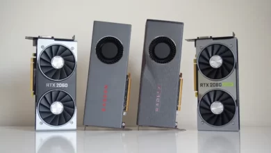 کارت گرافیک های انویدیا و AMD کنار هم، RTX 2060 و RX 5700 و RX 5700 XT و RTX 2060 Super