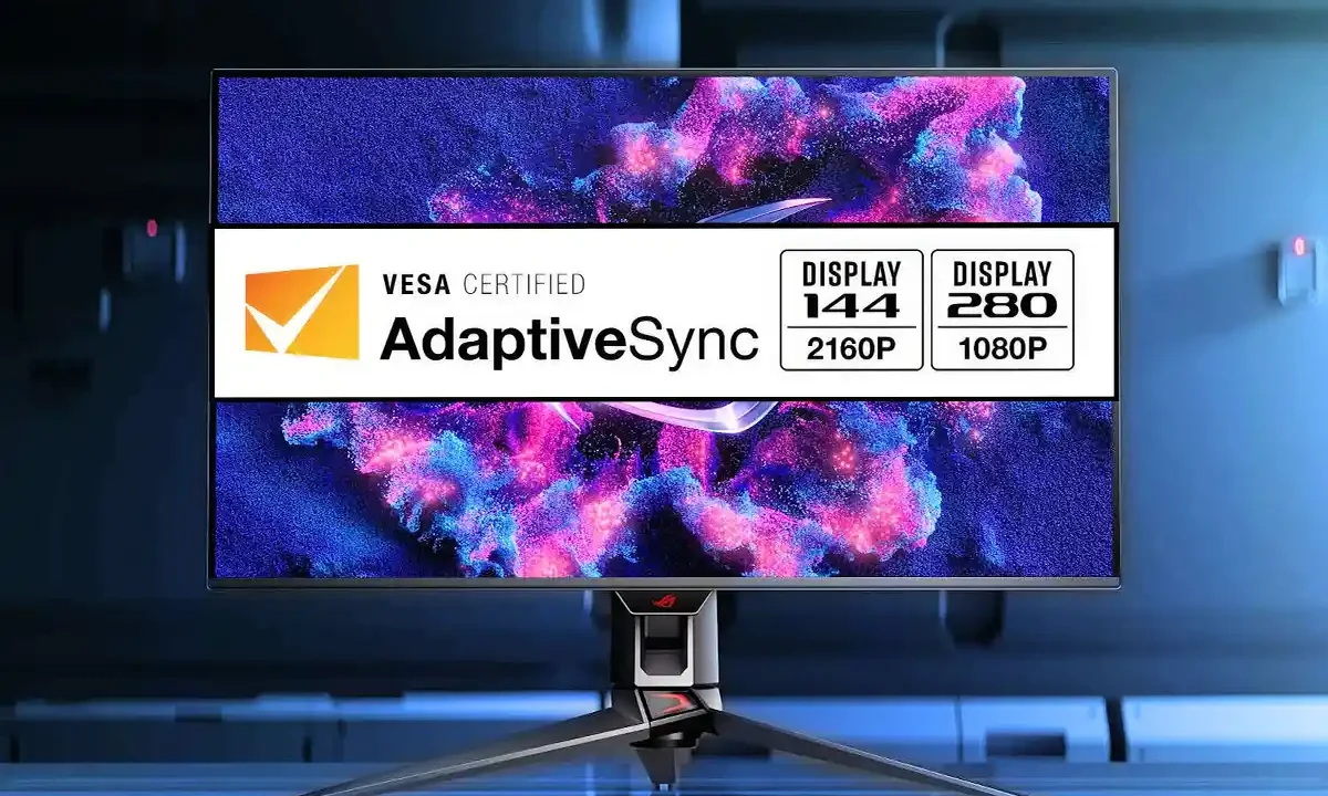گواهینامه VESA Adaptive Sync 1.1a با قابلیت تغییر دوگانه بین بین 4K 144Hz و 1080p 280Hz به‌روزشد