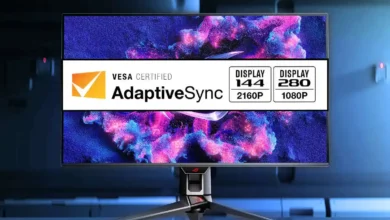 گواهینامه VESA Adaptive Sync 1.1a با قابلیت تغییر دوگانه بین بین 4K 144Hz و 1080p 280Hz به‌روزشد