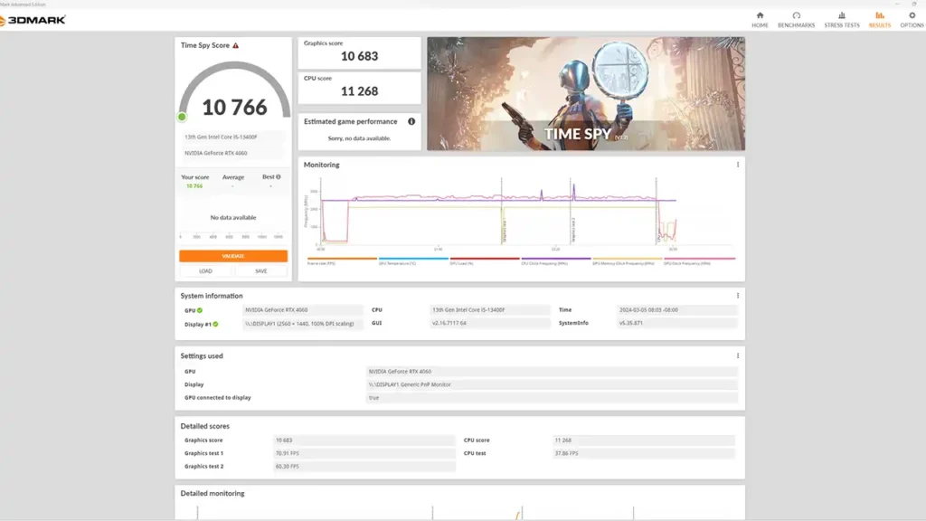 تست 3DMark Timespy