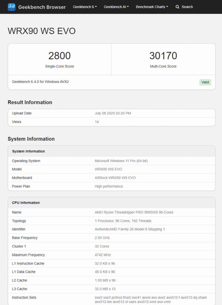 Threadripper Pro 9995WX